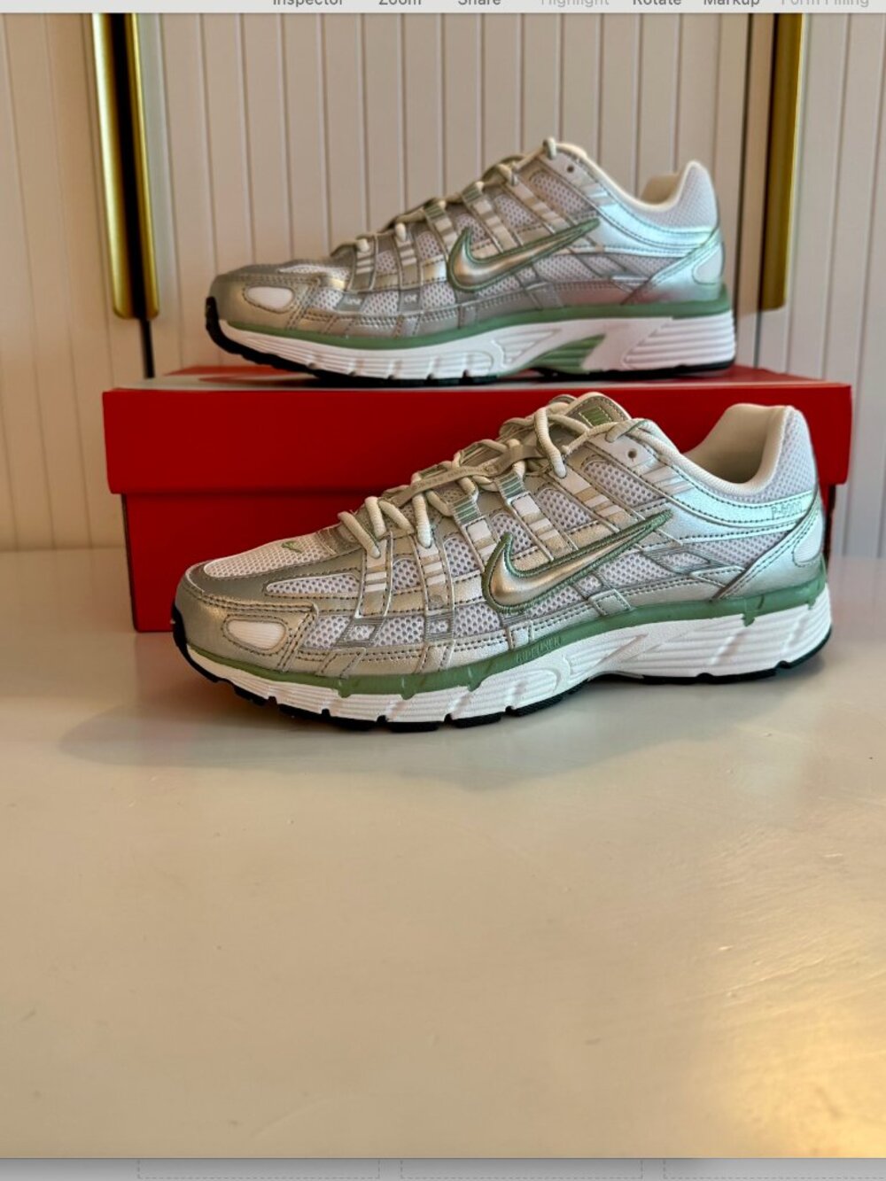 Nike P-6000 Metallic Silver / Steam (Green) / White NIB 🩷 FREE SHIPPING - Picture 3 of 5